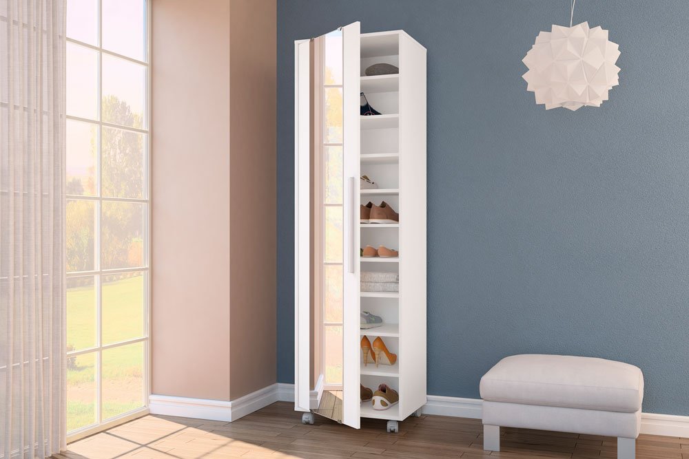 Armário Multiuso Politorno Coimbra, 1 Porta com Espelho, 9 Prateleiras 2437 Colombo Armario Suspenso Quarto ~ Armário Multiuso Politorno Coimbra, 1 Porta com Espelho, 9 Prateleiras 2437 Colombo