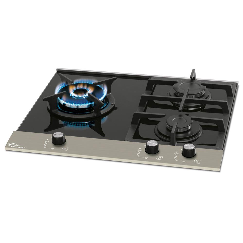 Cooktop Fischer 3 Bocas a Gás Tripla Chama Platinium 20875 2548