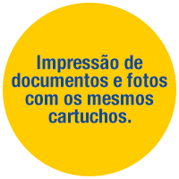 Impressão de documentos e fotos com os mesmos cartuchos
