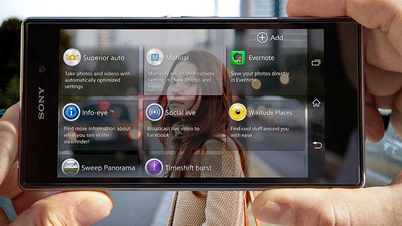 O Xperia Z1 vem com uma grande variedade de aplicativos de câmera inovadores, que permitem imagens mais criativas.