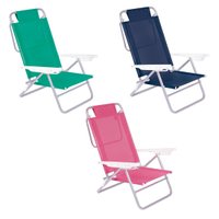 Cadeira de Praia Alta de Alumínio Mor Summer Fashion, Cor Sortida - 2115