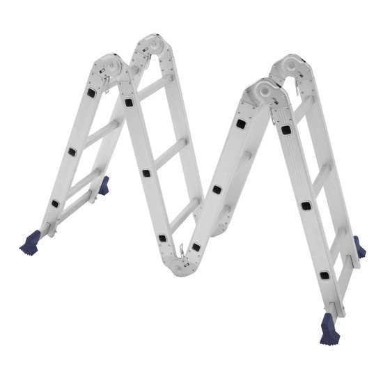 Escada de Alumínio Mor Multifuncional 4x3, 12 Degraus, Capacidade para 150Kg 