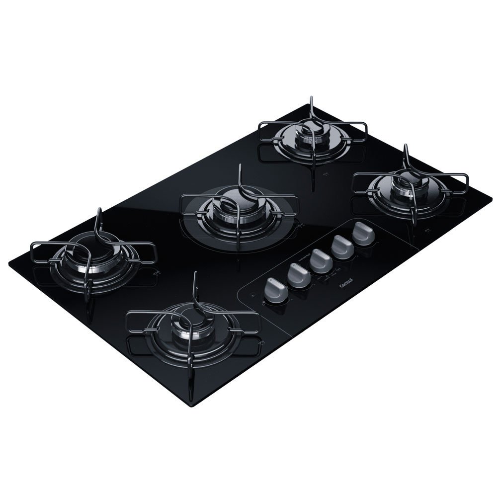 Cooktop a Gás 5 Bocas Consul Facilite, Mesa de Vidro CD075AE Colombo