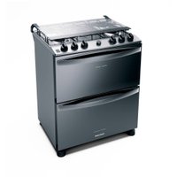 Fogão de Piso 5 Bocas Inox Duplo Forno Brastemp BFD5NCR
