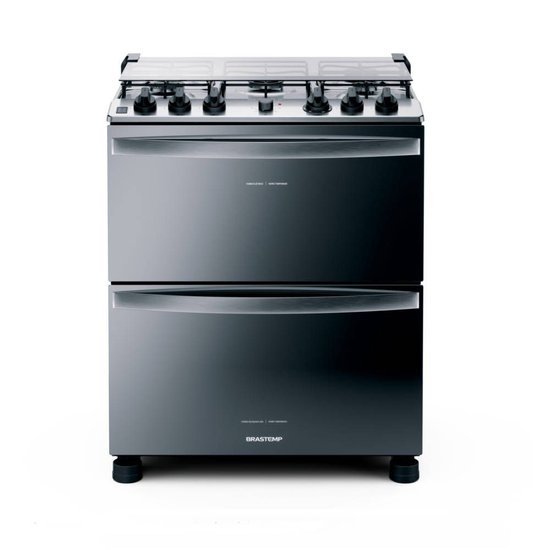 Fogão de Piso 5 Bocas Inox Duplo Forno Brastemp BFD5NCR