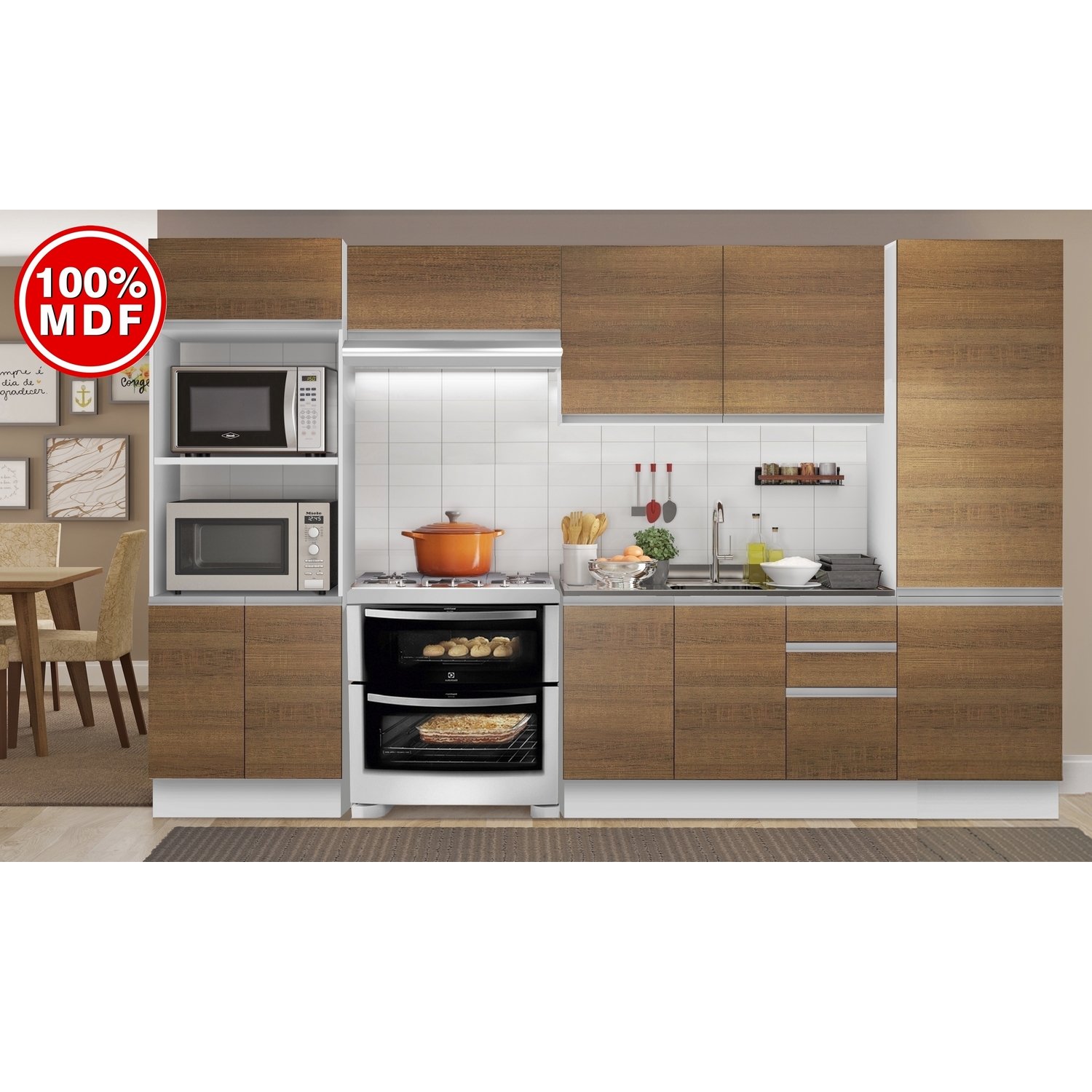 Cozinha Completa Madesa Acordes Glamy 11 Portas Com Armario E Balcao Colombo