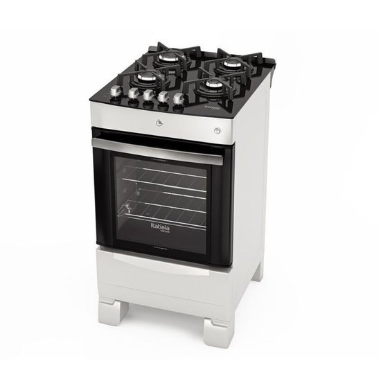 Fogão Vitrum Itatiaia 4 Bocas Branco Mesa de Vidro