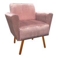 Poltrona Decorativa Dora Acetinado Pés Palito - D'Rossi