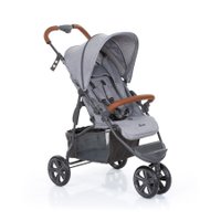 Carrinho ABC Design Moving Light Woven, Cinza com Couro