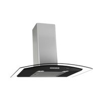 Coifa de Parede 70cm Vidro Curvo Terim black/inox