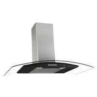 Coifa de Parede 90cm Vidro Curvo Terim Black/Inox