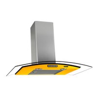Coifa de Parede Vidro Curvo 75cm Duto Slim Terim Amarelo com Inox