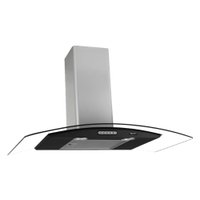 Coifa Vidro Curvo Parede Black/inox 75cm-5 Bocas Terim