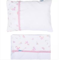 Jogo De Lençol Baby Joy Para Carrinho, Rosa