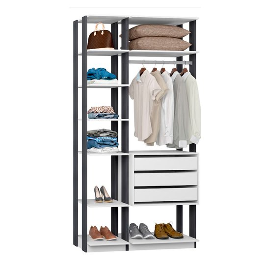Nicho Aberto Be Mobiliario Easy - Branco TX com Grafite