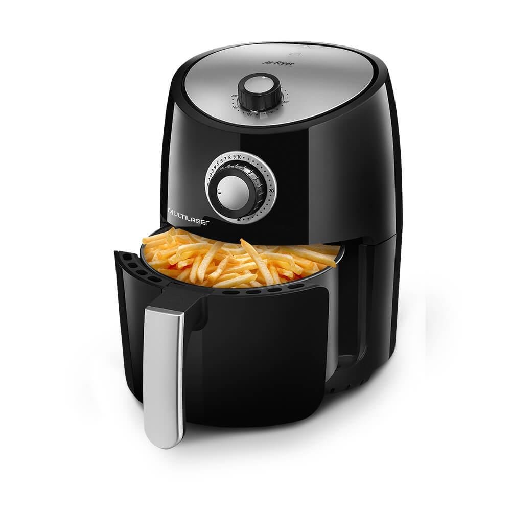 Fritadeira Elétrica Air Fryer Multilaser, 2 Litros, 1000W, Preto