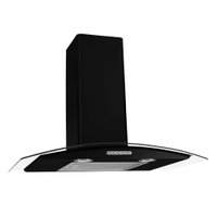 Coifa Parede Vidro Curvo Slim Black 4 à 6 Bocas 75cm - Fogatti