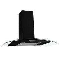 Coifa Parede Vidro Curvo Slim Black 4 à 6 Bocas 80cm - Fogatti