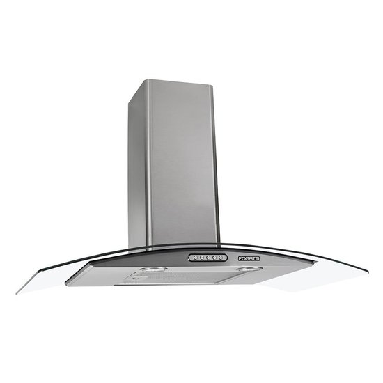 Coifa Parede Vidro Curvo Slim Inox 4 à 6 Bocas 90cm - Fogatti