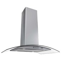 Coifa Ilha Vidro Curvo Inox 90cm - Fogatti