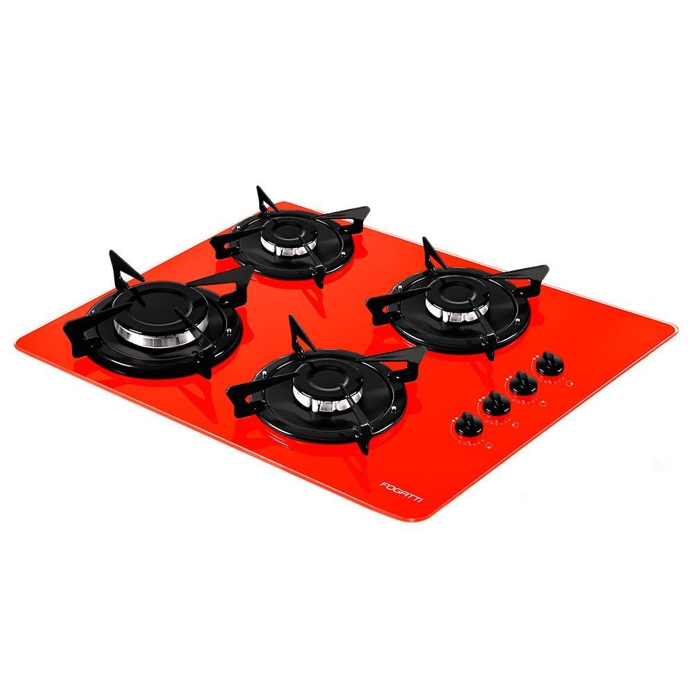 Cooktop 4 Bocas Fogatti V400 Vermelho Colombo