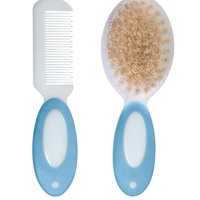 Kit Pente E Escova Cerdas Naturais Azul - Girotondo