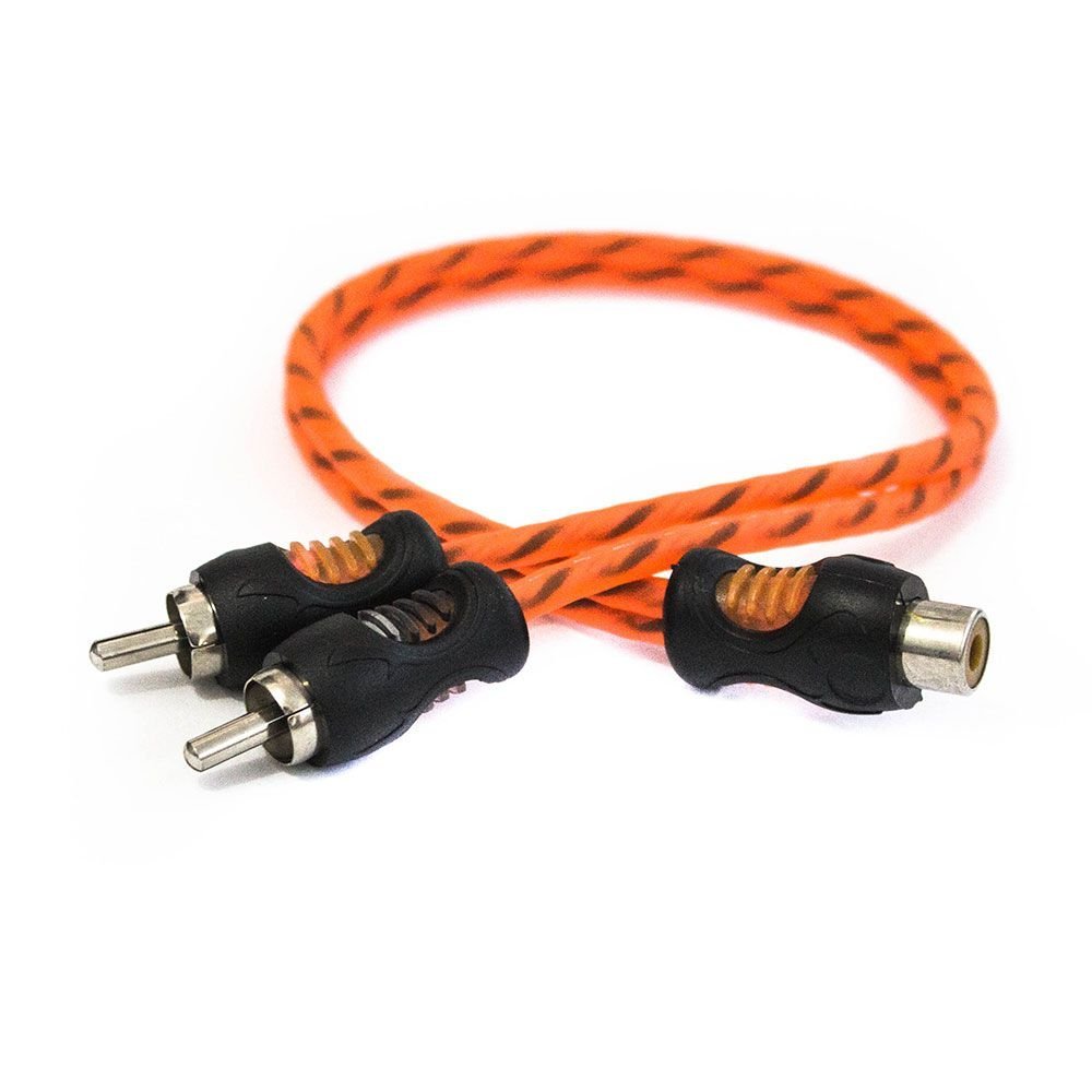 Cabo Coaxial RCA 2M + 1F Flexível Laranja Colombo