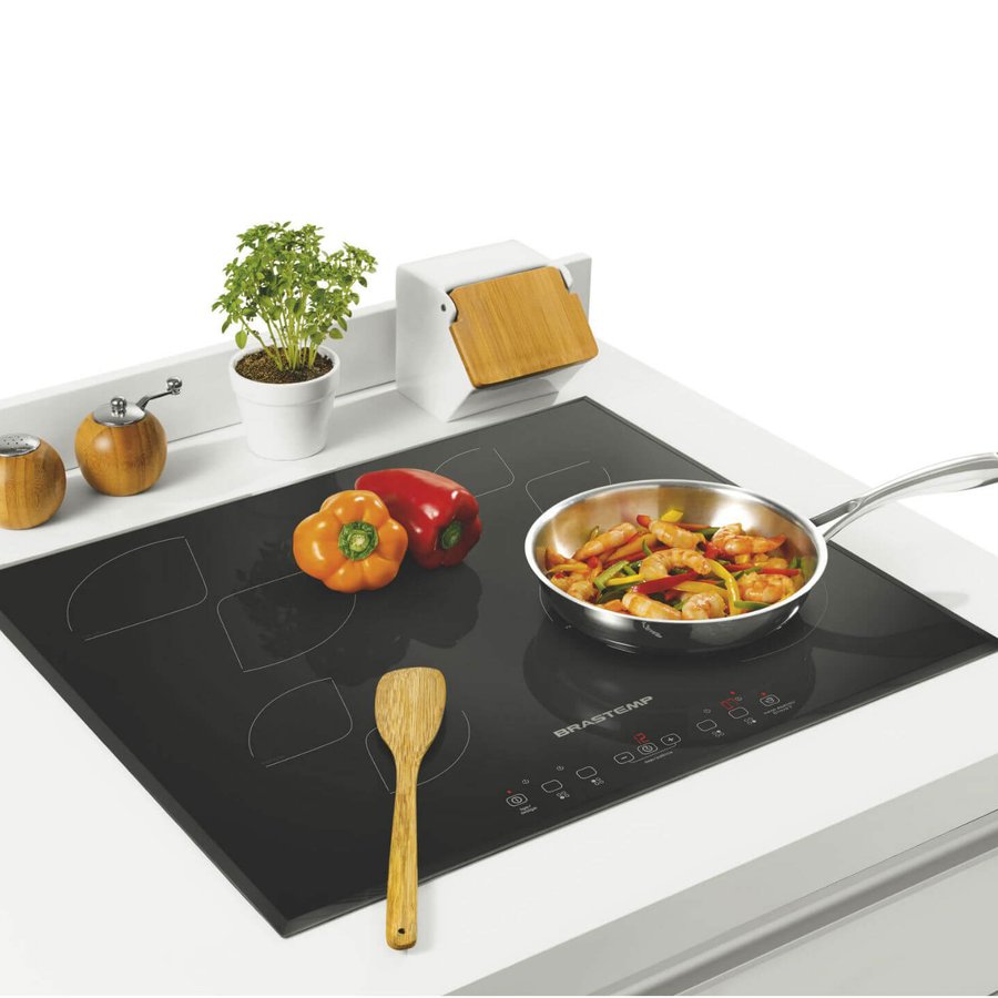 Cooktop por Indução Brastemp Gourmand 4 Bocas Vitro cerâmico Preto