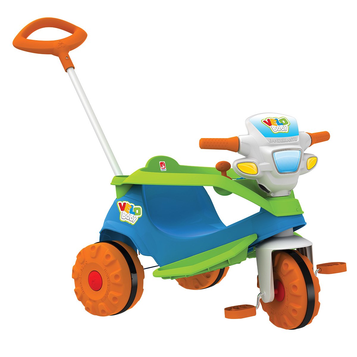 Triciclo Velobaby Passeio E Pedal Azul Bandeirante