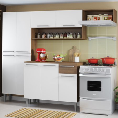 Cozinha Completa Compacta Madesa Emilly Com Armario E Balcao Colombo