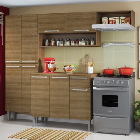 Cozinha Completa Compacta Madesa Emilly Com Armario E Balcao Colombo