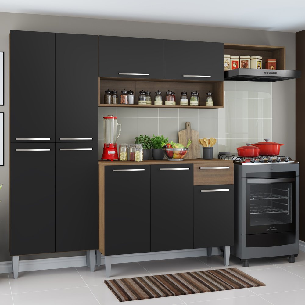 Cozinha Completa Compacta Madesa Emilly Com Armario E Balcao Colombo