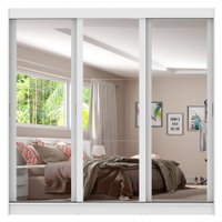 Guarda-Roupa Casal Madesa Napoli 3 Portas de Correr com Espelho