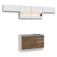 Cozinha Compacta Madesa Marina Com Armário e Balcão (Sem Tampo e Pia)
