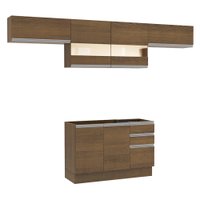 Cozinha Compacta Madesa Marina Com Armário e Balcão (Sem Tampo e Pia)