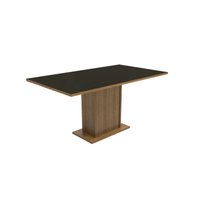 Mesa Madesa Retangular Tampo de Vidro 5257 Rustic/Preto