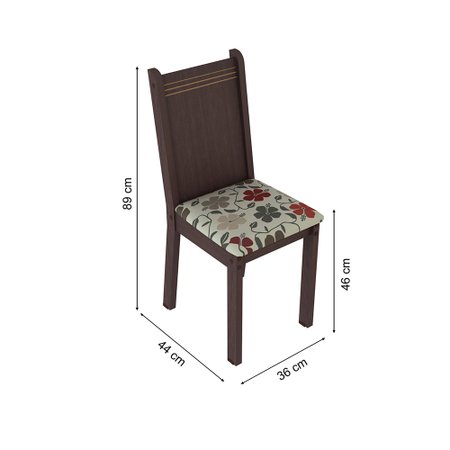 Conjunto Sala de Jantar Rosie Madesa Mesa Tampo de Madeira com 4 Cadeiras