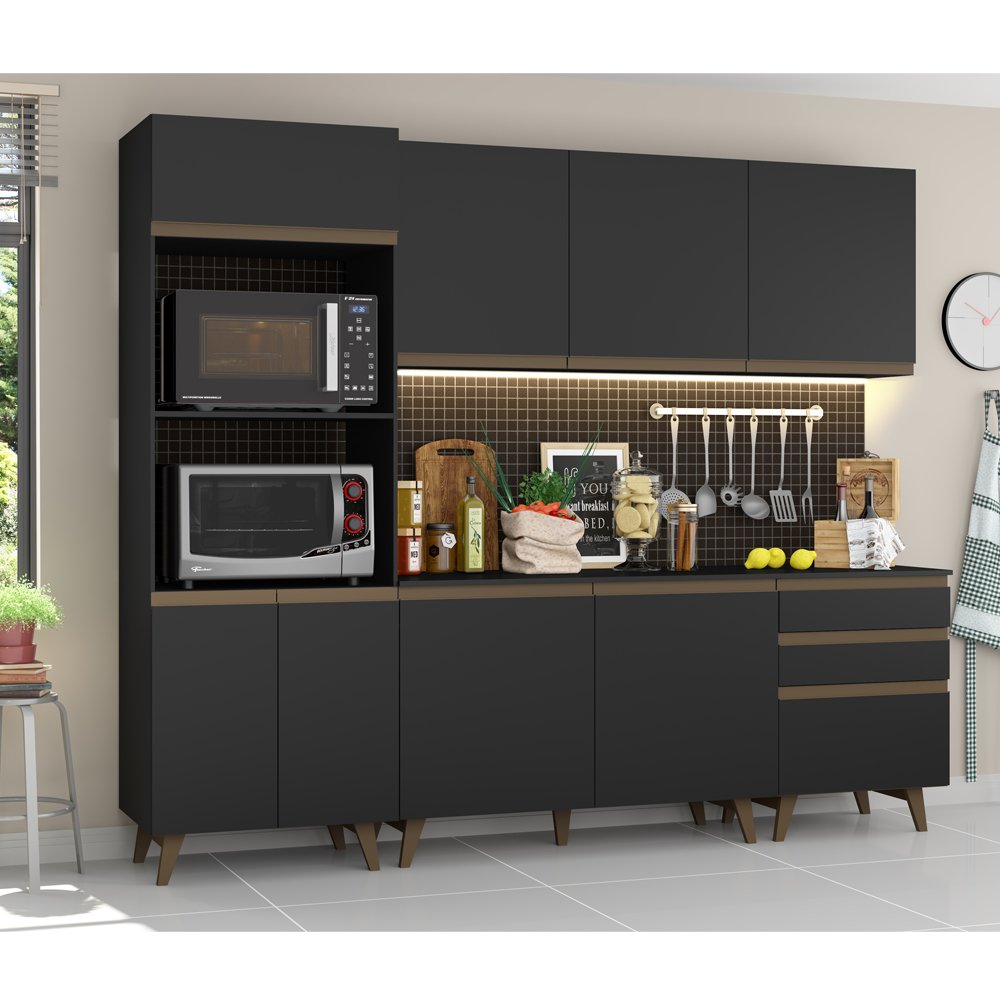 Cozinha Compacta Madesa Reims Com Balcao 8 Portas 3 Gavetas Colombo