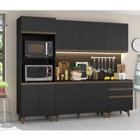 Cozinha Compacta Madesa Reims com Balcão - 8 Portas 3 Gavetas