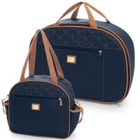 Kit 02 Bolsas Mala Maternidade Bombom Azul Marinho - Hug Baby