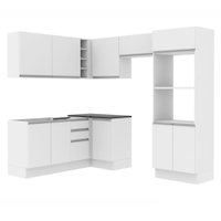 Cozinha Completa Madesa 100% MDF Acordes Glamy de Canto, Sem Tampo e Pia