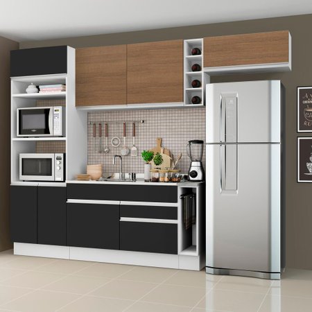 Cozinha Completa Madesa Safira Com Armario E Balcao Sem Tampo E Pia Colombo