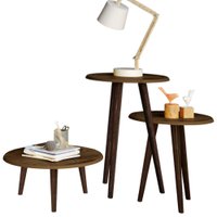 Conjunto para Sala de Estar com Mesa de Centro e Mesas Laterais - Lyam decor