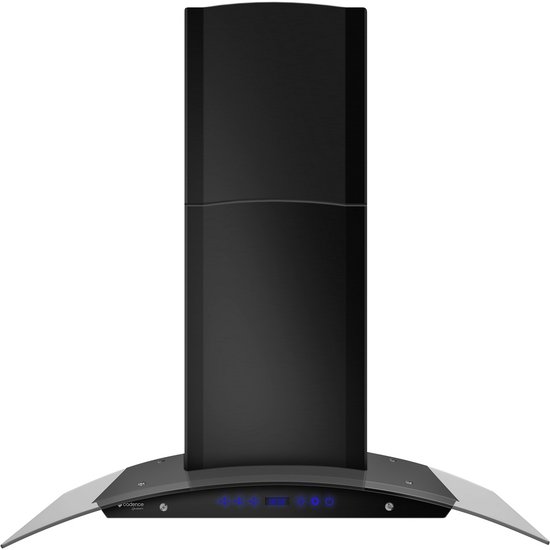 Coifa de Parede Gourmet Cadence 90cm Inox e Vidro Preto