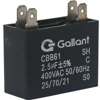 Capacitor CBB61 Gallant 2,5MF +-5% 400 VAC GCP25S00A-PT400