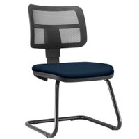 Cadeira de Escritório Recepção Fixa Zip L02 Crepe Cinza - Lyam Decor
