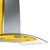 Coifa Ilha Terim 90cm Vidro Curvo Amarelo com Inox