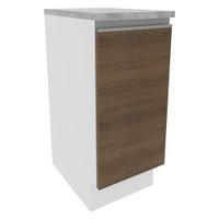 Balcão Armário de Cozinha 35 cm 1 Porta Rustic/Branco Glamy Madesa