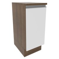 Balcão Armário de Cozinha 35 cm 1 Porta Rustic/Branco Glamy Madesa