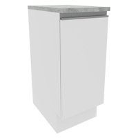 Balcão Armário de Cozinha 35 cm 1 Porta Rustic/Branco Glamy Madesa